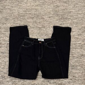 Reformation Black Jeans with Contrast Stitching